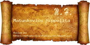 Matuskovics Hippolita névjegykártya